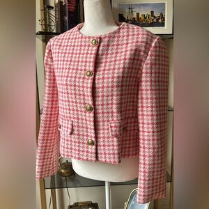 Zara Pink and White Blazer Size Large